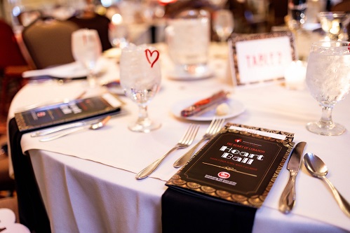 Place setting at guest table